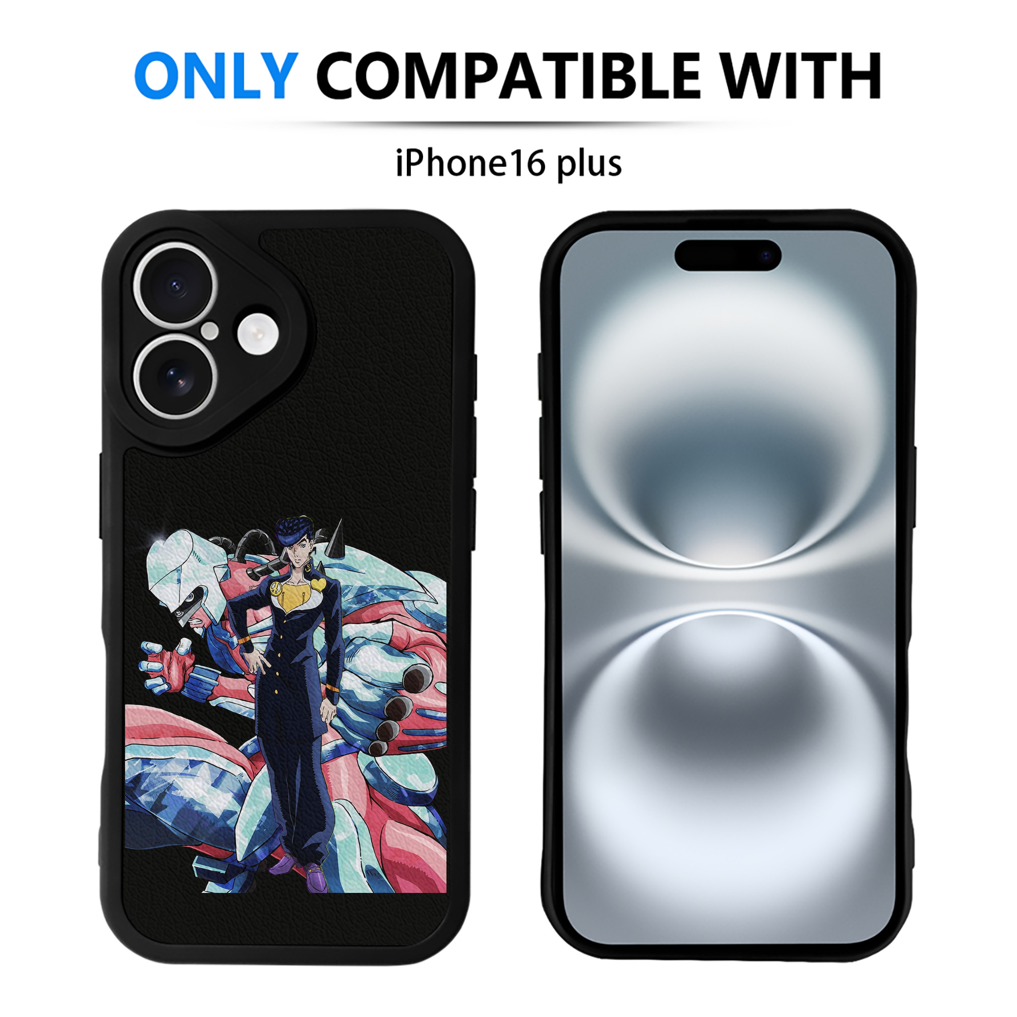 （画像用） ジョジョの奇妙な冒険 ひがしかた じょうすけ JoJo's Bizarre Adventure Higashikata Josuke 【iPhone 16シリーズ対応】シリコンスマホケース（レザー調） 材質：シリコン